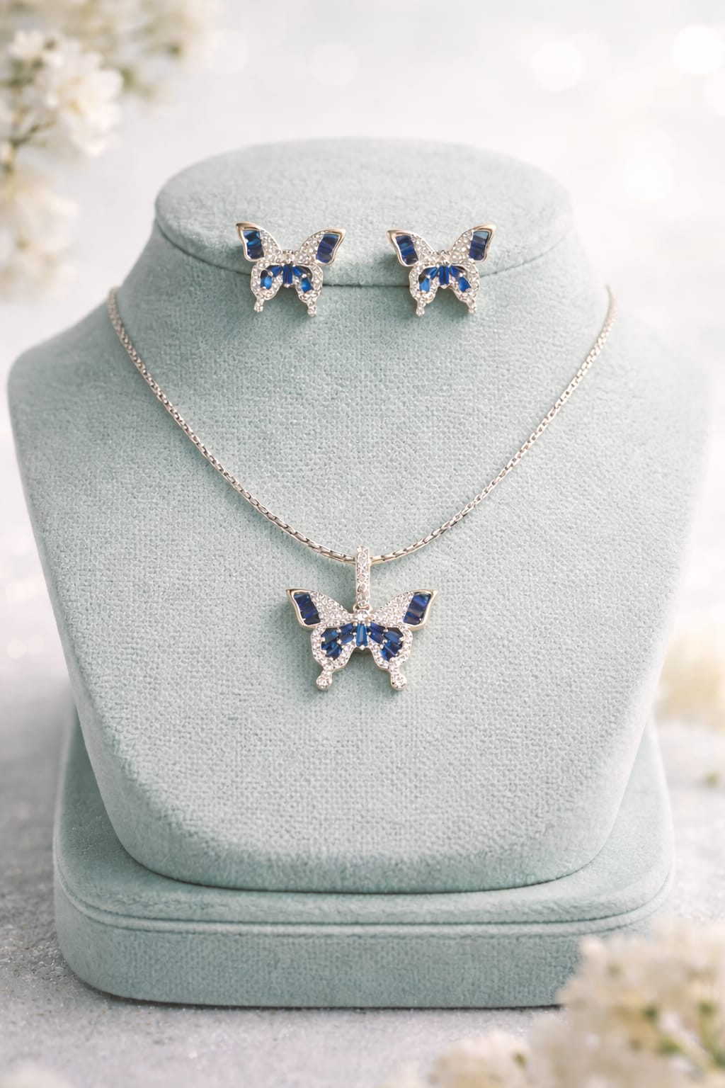 Blue stone butterfly set