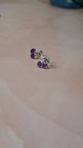 Purple cherry earrings