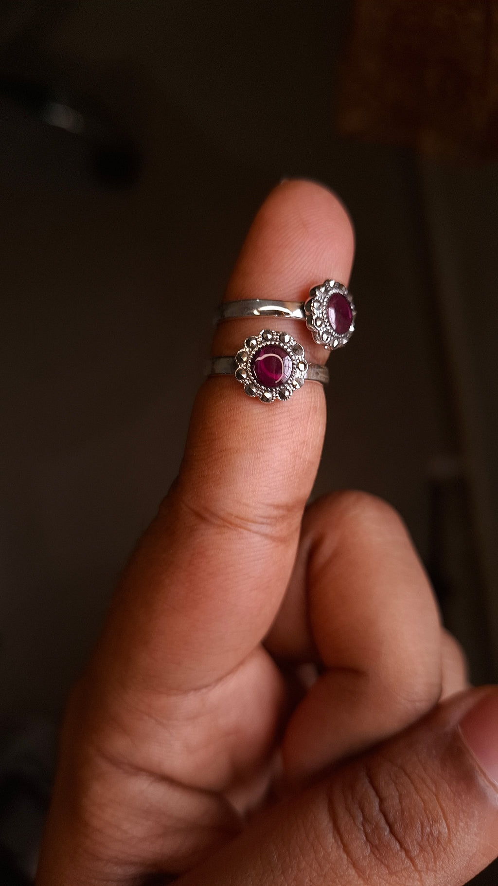 Pink round toe rings