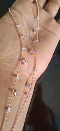Pink and white charms anklet