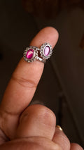 Pink oval toe rings