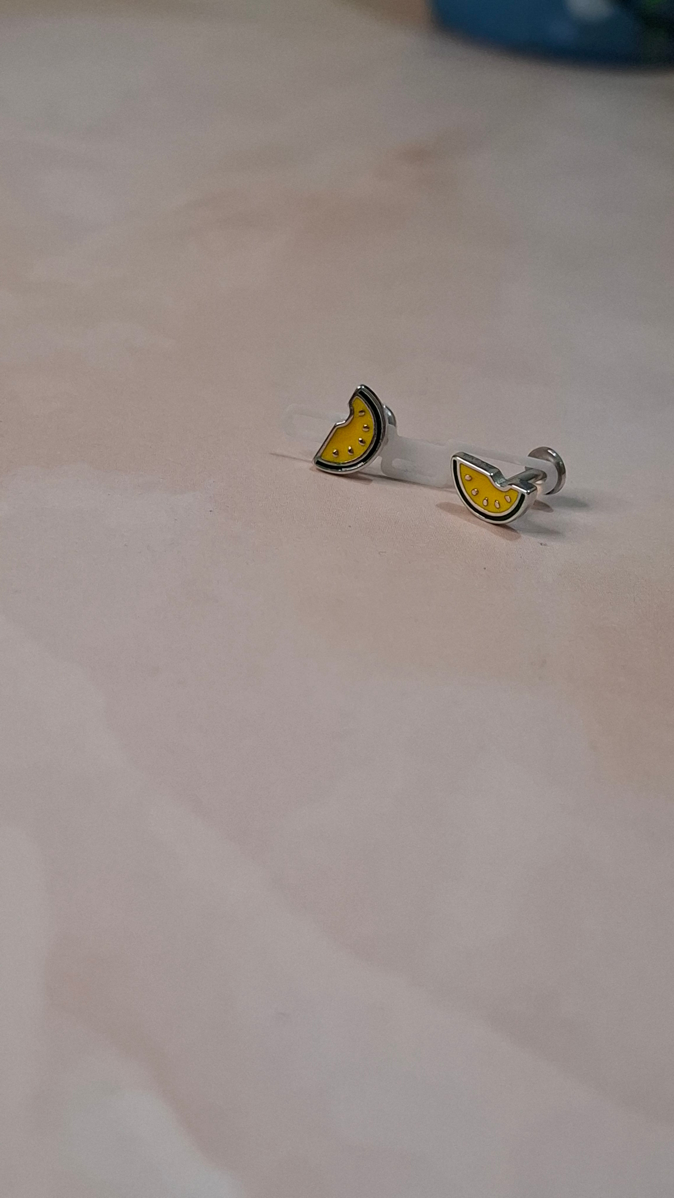 Yellow melon earrings