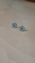 Blue flower earrings